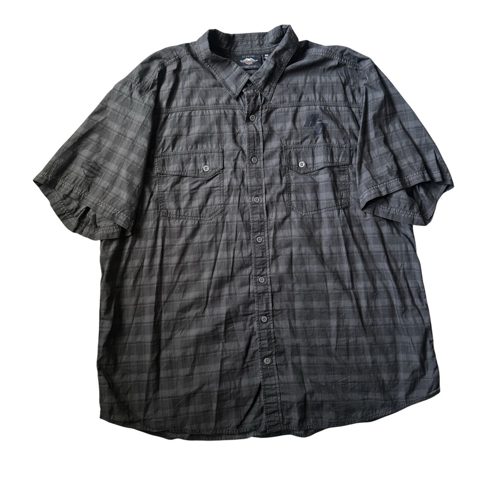 Harley Davidson Men's Vertical Graphic Short Sleeve Button Up Shirt 4XL